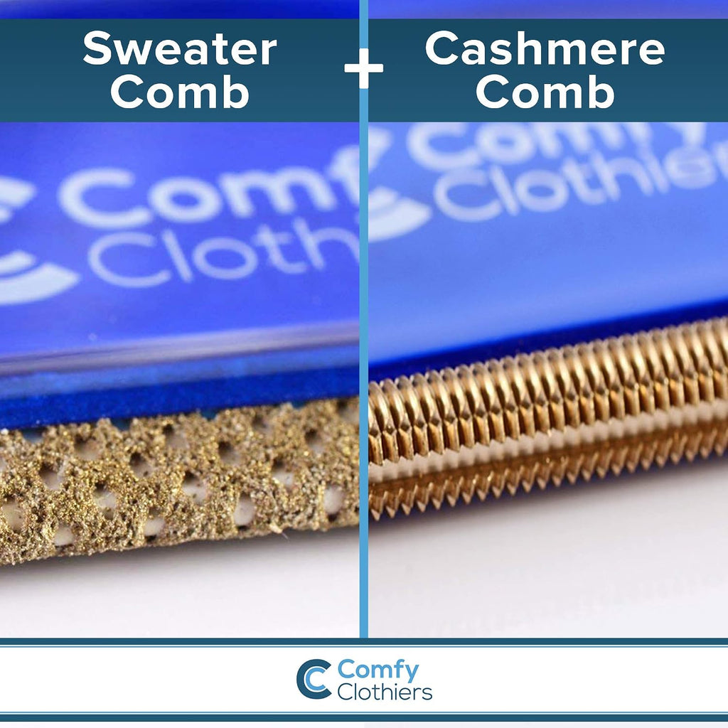 Comfy Clothiers Fabric Shaver and Cashmere Comb Combo Pack - Lint Shaver and Pilling Remover for Clothes - Revives Sweaters, Blankets, and Bed Sheets - Removes Fuzz, Pills, and Lint
