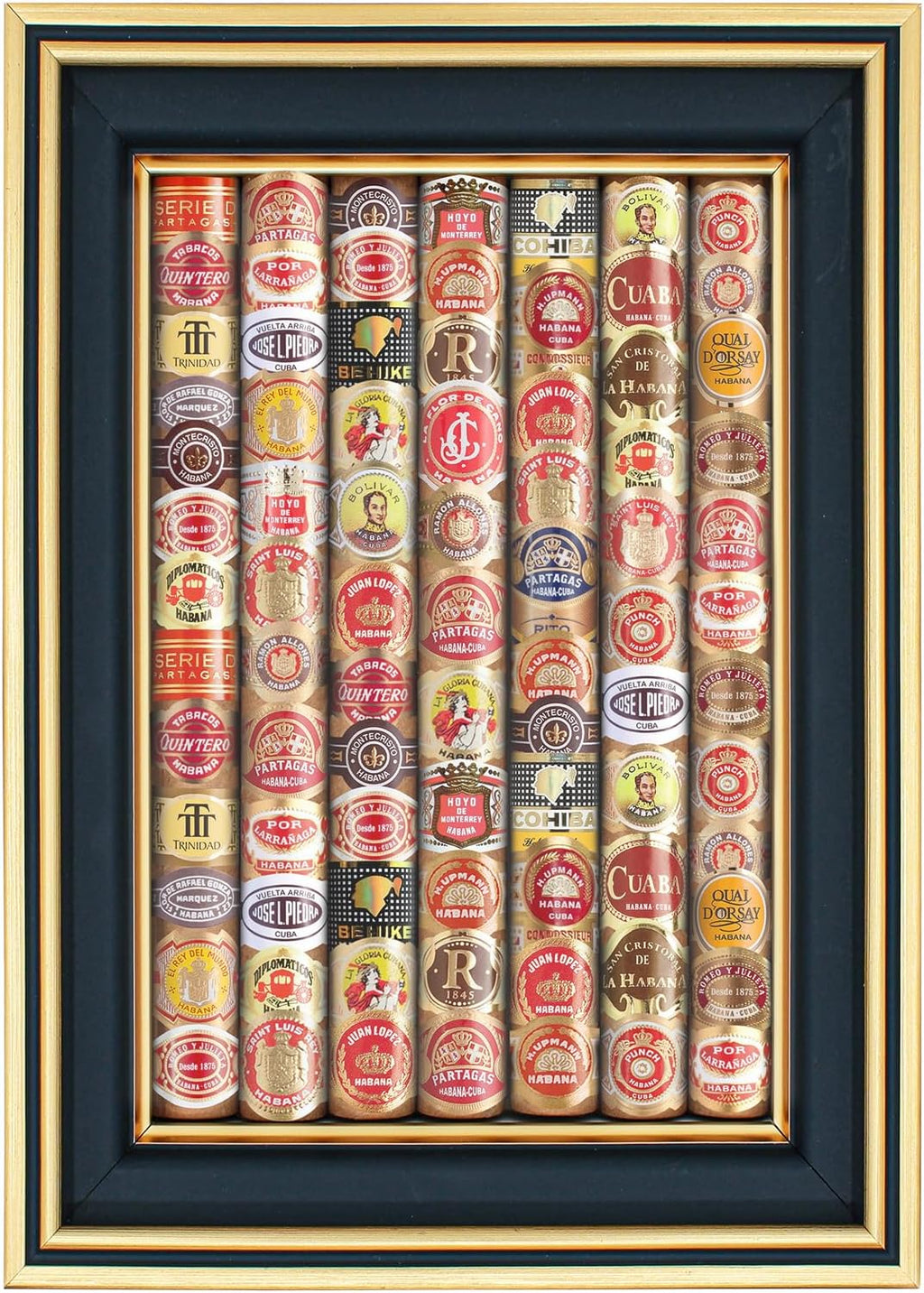 Cigar Band Display Box, Shadow Box Frame for Cigar Label Collection