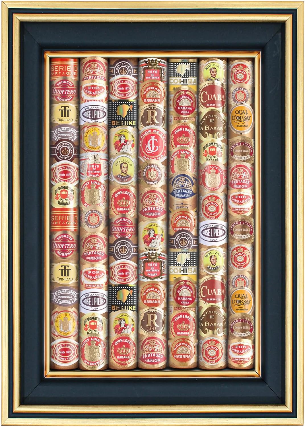 Cigar Band Display Box, Shadow Box Frame for Cigar Label Collection