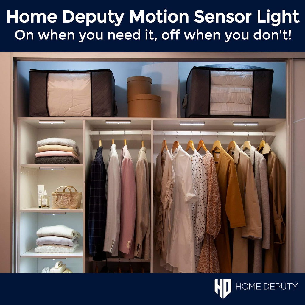 Closet Lights Motion Sensored - Wireless Cabinet LED Lights - Cordless Lights for Closets - 30 LED, 3 Brightness Settings, Rechargable, Triple Charge Cable, Motion Sensor - 3 Pack