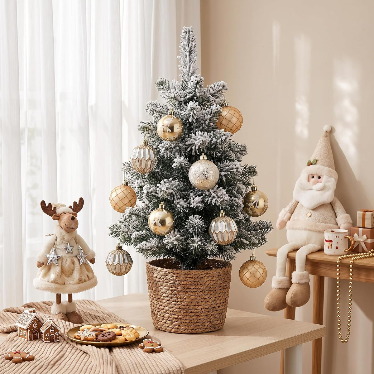DecorbyHannah 9ct 3.15inch Christmas Ornaments Tree Decorations White Gold