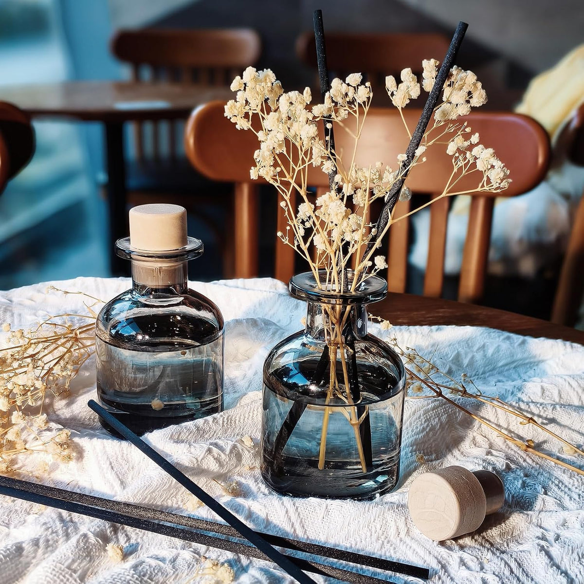 Brakula 2 Pack Reed Diffuser, Fresh Linen + Eucalyptus & Wild Mint, 3.38 oz