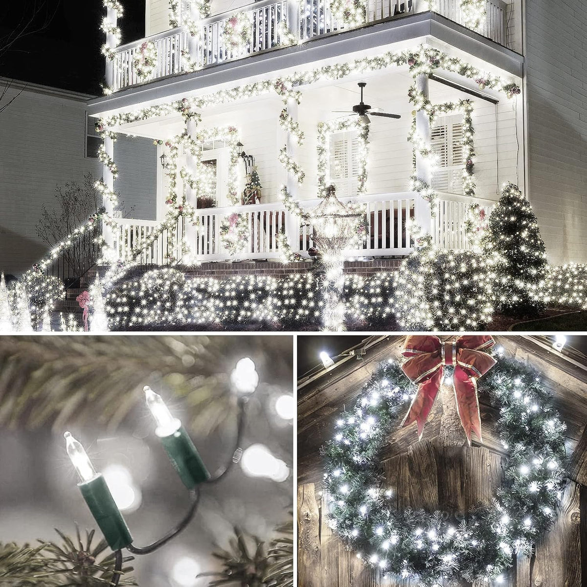 Battery Operated Christmas Lights, 4 Pack 17ft 50 LED Mini String Lights