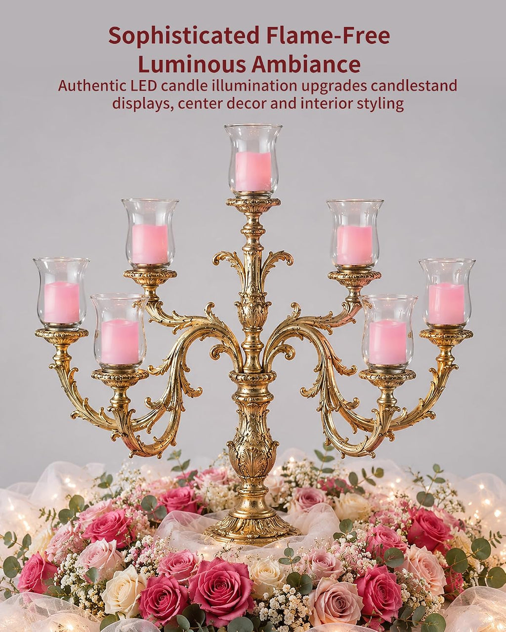 Homemory 24 Pack Pink Flameless Flickering LED Votive Tealights Candles