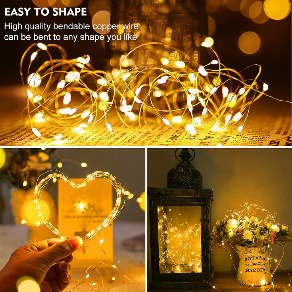 ZGWJ 8 Pack Warm White Fairy Lights, Mini String Lights