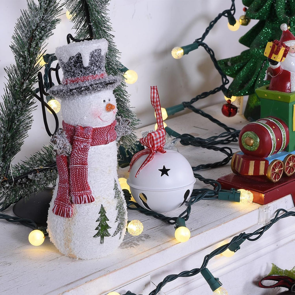 Globe String Lights: 2 Pack 70 LED Mix-Ball Fairy Lights Plug in UL Listed Christmas Tree Lights 19Ft Christmas Outdoor Indoor Fairy Lights for Bedroom Tree Patio Party Garden Wedding, Warm White