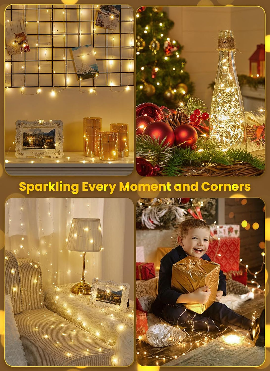 Minetom Fairy Lights Battery Operated, 33FT 100LED Waterproof Lights