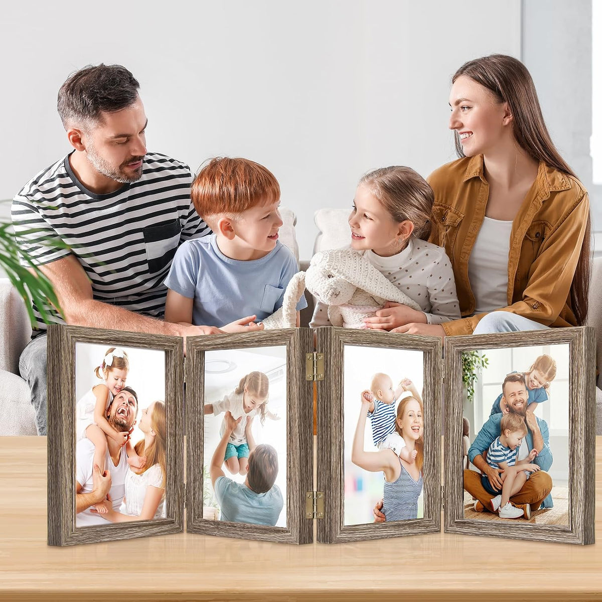 5x7 Back To School 4 Picture Frame Hinged Photo Frame with 4 Openings