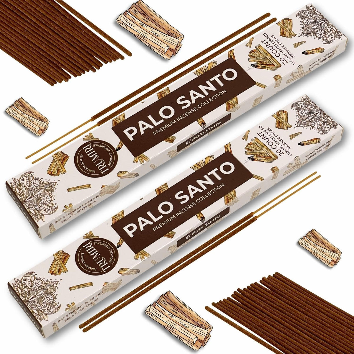 Palo Santo Incense Sticks - Incienso de Palo Santo - Total 40 Insence-Sticks - Dual Pack of 20 Insense - Inciensos - Inscents - Natural Non Toxic Ingredients - Incents - Incence