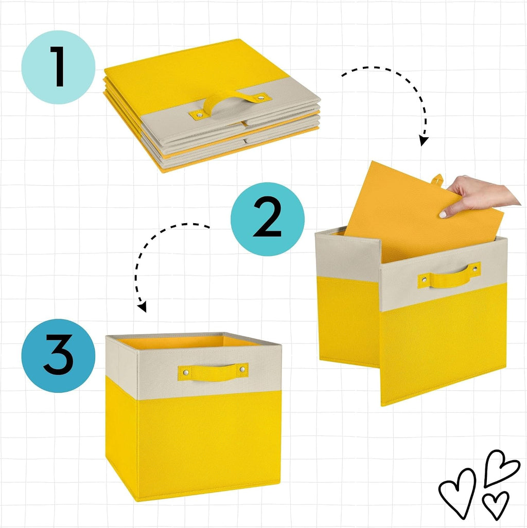 RiverRidge Two-Tone Folding Storage Bins - 2-pack of 10in Tall Olive Cubes