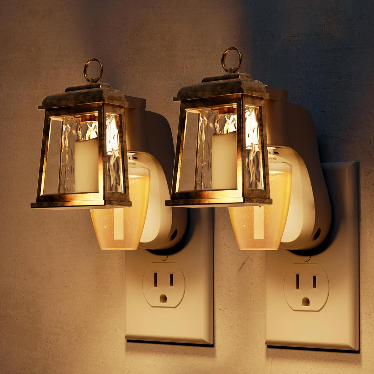 L LOHAS LED Wall Fragrance Plug in with Candle Night Light, Fits Standard Wall Fragrance Refills, WallPlug Essential Oil Diffuser with Nightlight for Hallway, Bathroom (2 Pack)