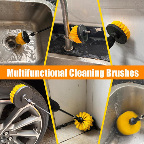 10Pcs Drill Brush Attachment Set, Drill Scrubber Brush Kit Include Scrub Pads, Drill Cleaning Brush Attachment Set for Bathroom, Tub, Tile,Floor, Grout, Boat