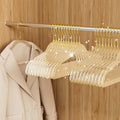 100 Pack Clear Acrylic Hangers with Gold Glitter, Space Saving