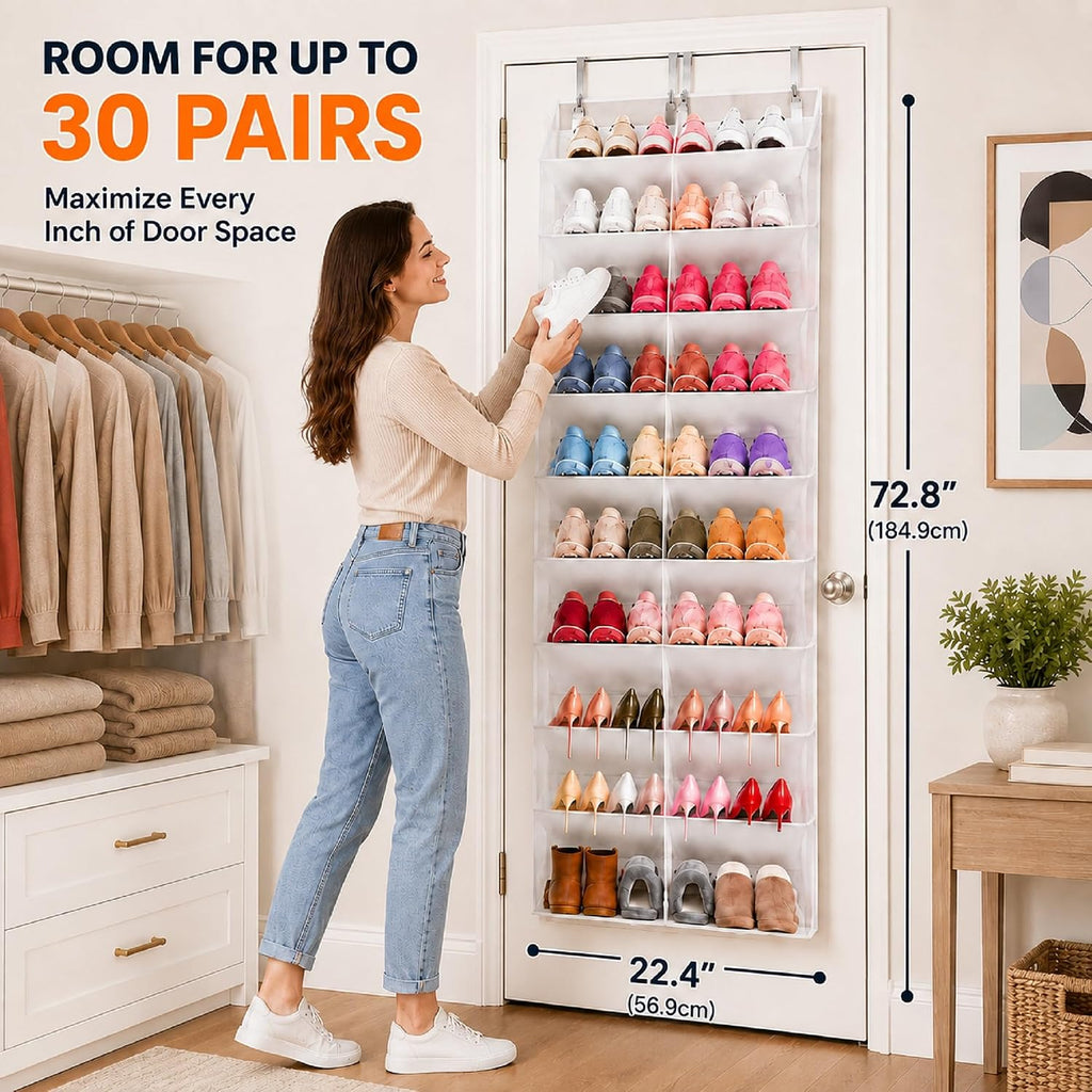 Over the Door Shoe Organizer 10-Tier Shoe Rack, 20–30 Pairs