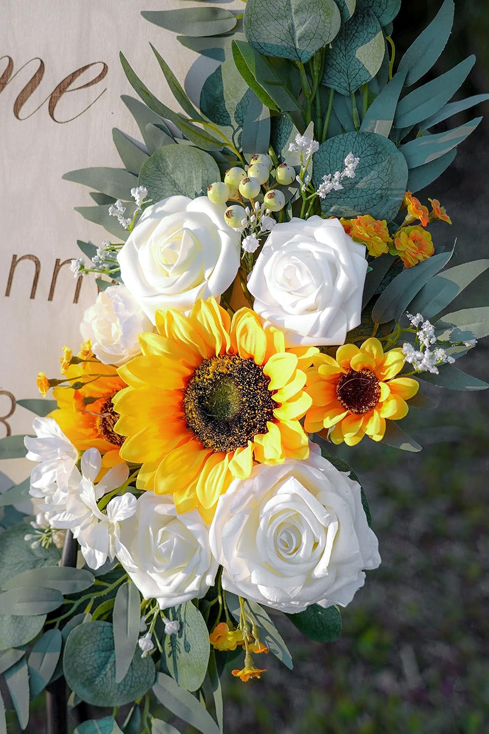 ponatia Artificial Sunflowers Wedding Arch Flowers Set of 2