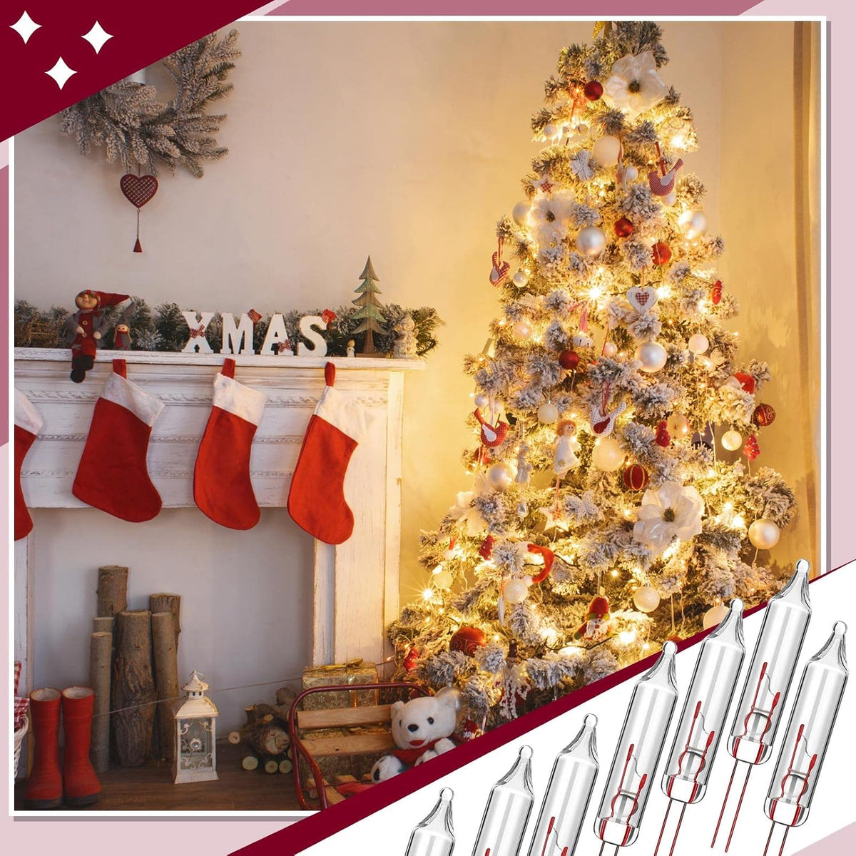 Remagr 140 Pcs 3.5v Christmas Mini Light Bulbs Holiday Decor, Warm White