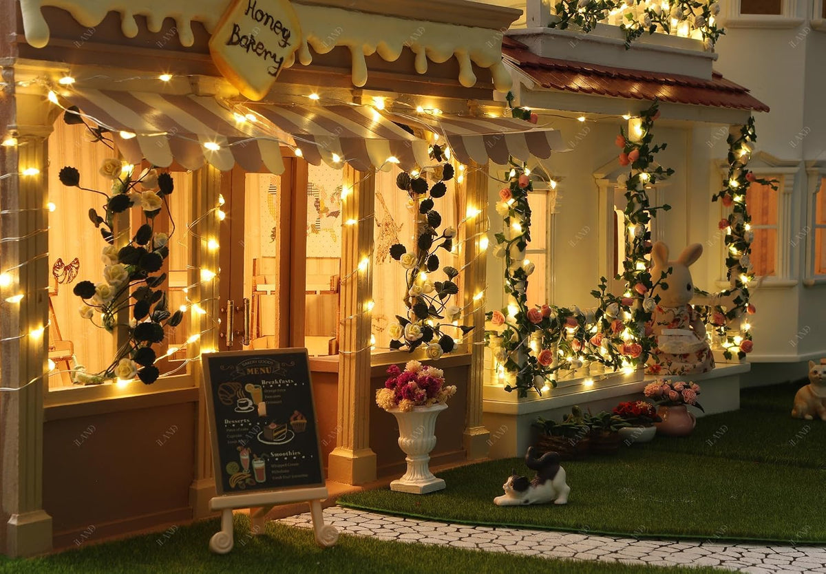 iLAND Dollhouse Accessories of Dollhouse Lights Battery Operated Light Strings 2pcs, 5ft 30 Bulbs Lighting Kit Fit Miniature House Christmas Decorations, Shadow Box, Mini Museum, Fairy Door Decor