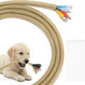 Yecaye 10ft - 1/2 inch Cord Protectors from Pets no Chew, Gold