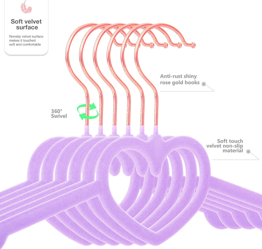 Velvet Hangers 50 Pack,16 Inch Non Slip Adult Hanger(Light Purple)