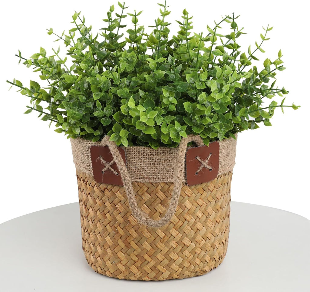 Pack of 12 Artificial Eucalyptus Stems Bunch, 11.8 inch Faux Green Leaf