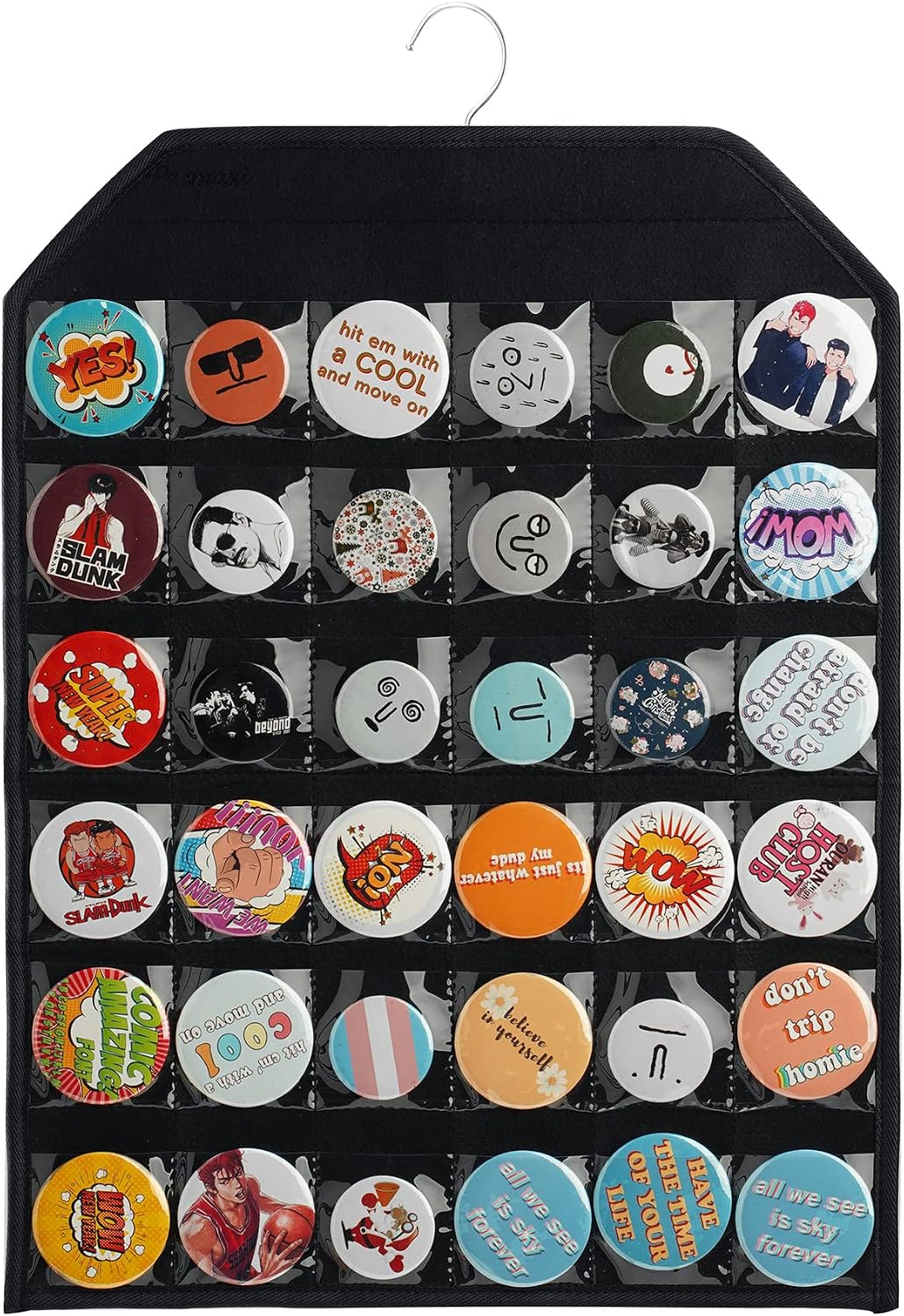PACMAXI Wall Hanging Badge Button Pins Organizer Display Storage Stand