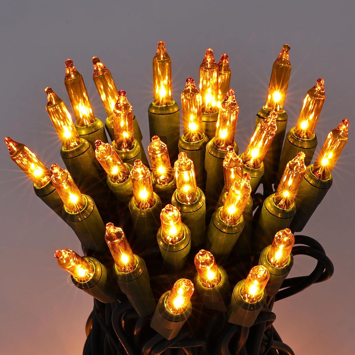 BrizLabs Gold Christmas Lights 300 Count 69.6ft Incandescent String Lights
