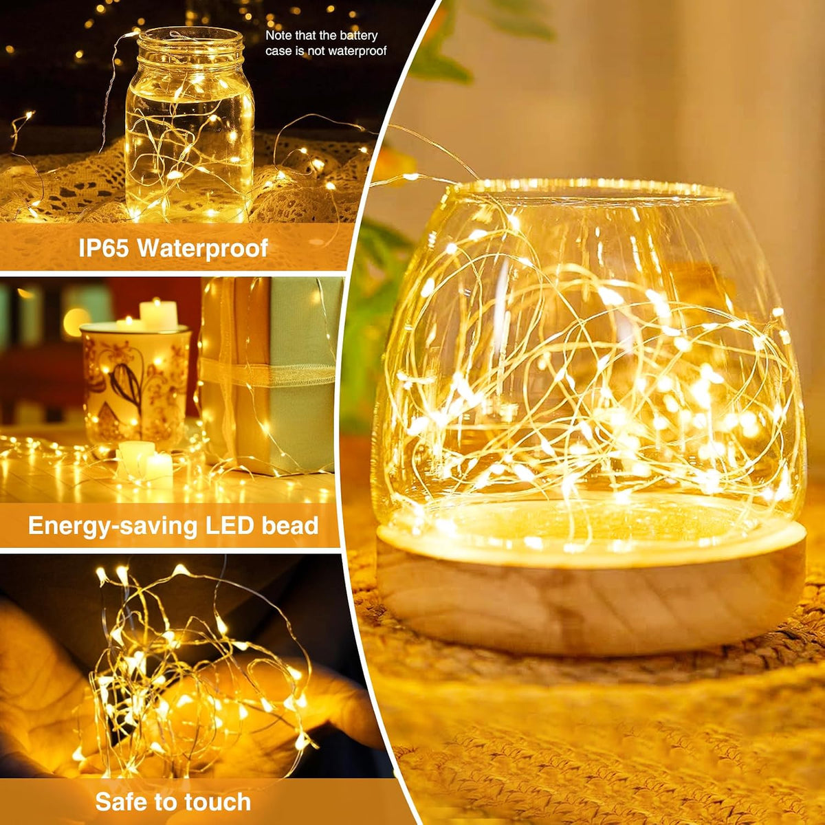 10 Pack Fairy Lights Battery Operated with Timer, 7FT 20 LED String Light