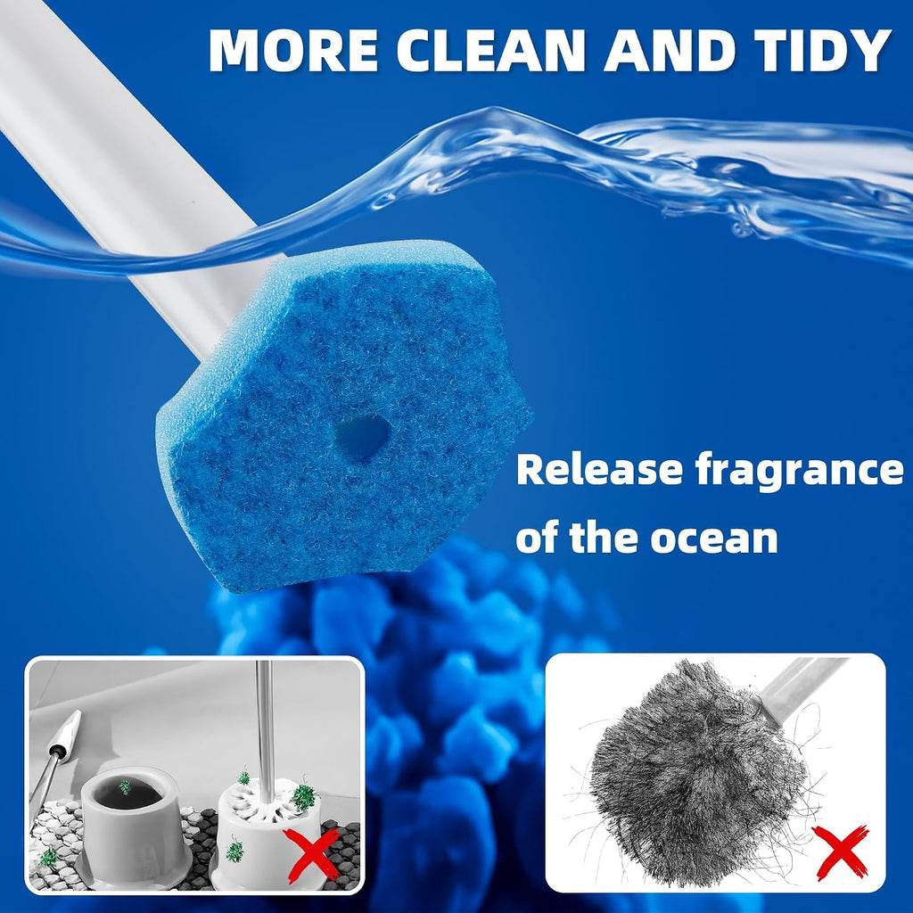 Disposable Toilet Brush and Holder Set, 24 Toilet Wand Refills