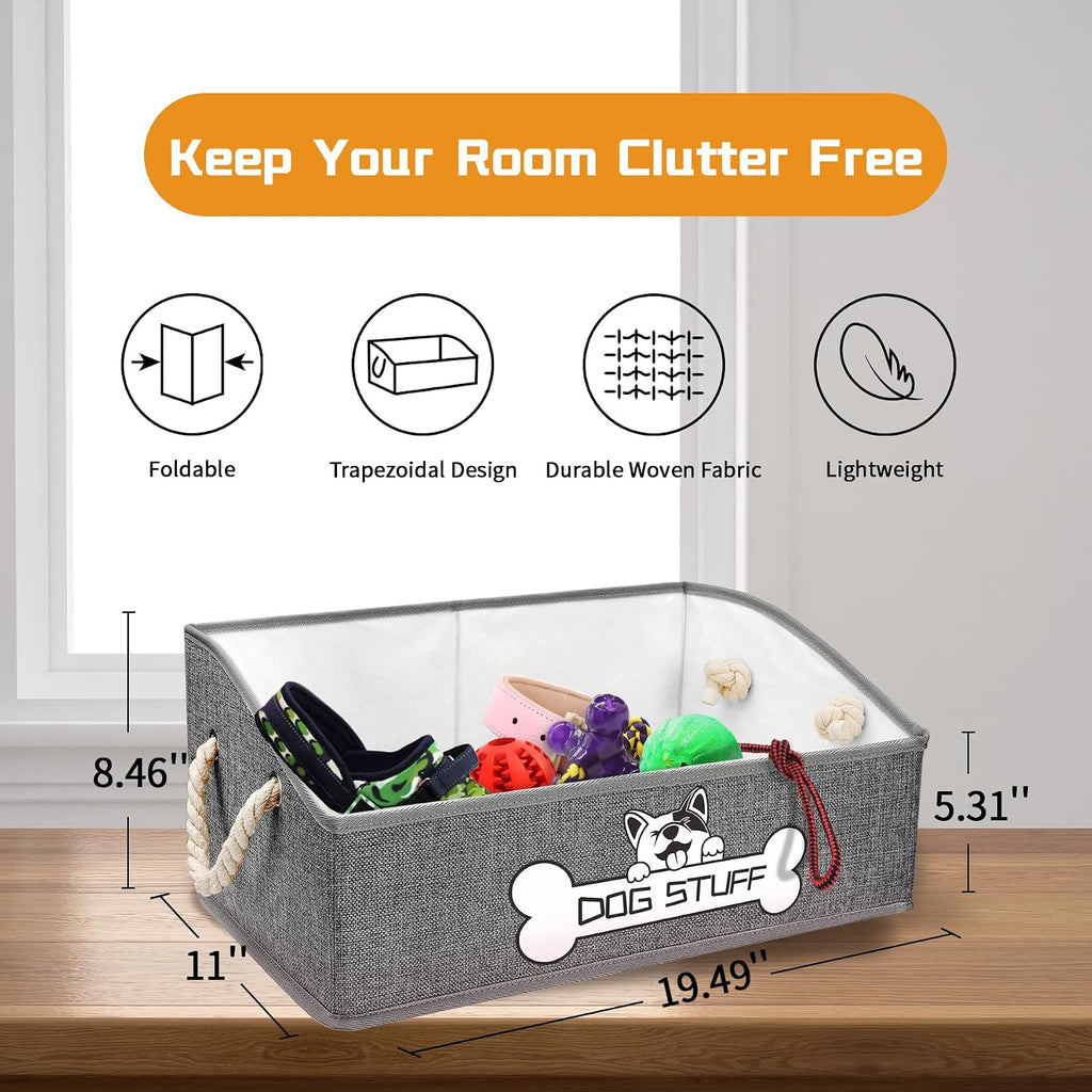 Dog Toy Basket, Storage Bin, Collapsible Box for Pet Accessories