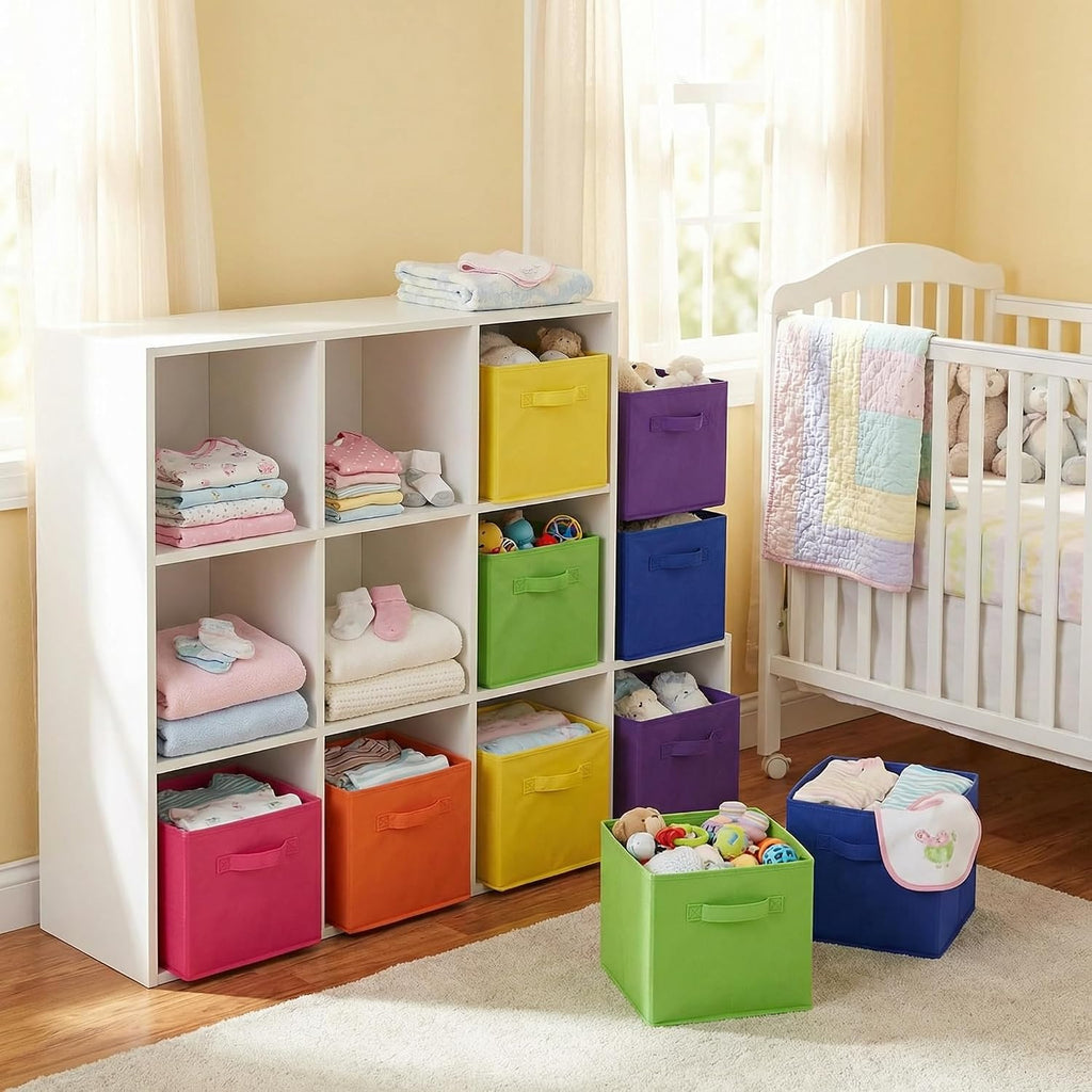 Hillban 24 Pcs Storage Cubes 11'' Collapsible Storage Bins Bulk, Multicolor