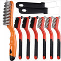 Wire Brush Set 9PCS - Heavy Duty Steel Metal Brush for Rust Removal