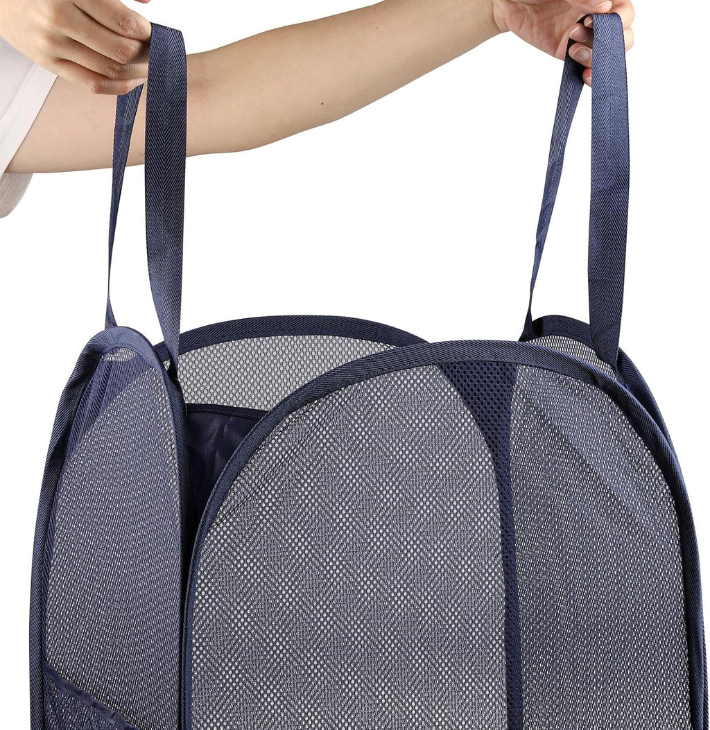4Pcs Pop Up Laundry Basket Set, Collapsible Pop Up Hamper in 4 Colors, Mesh Laundry Basket for Home, Dorm, Travel & Storage