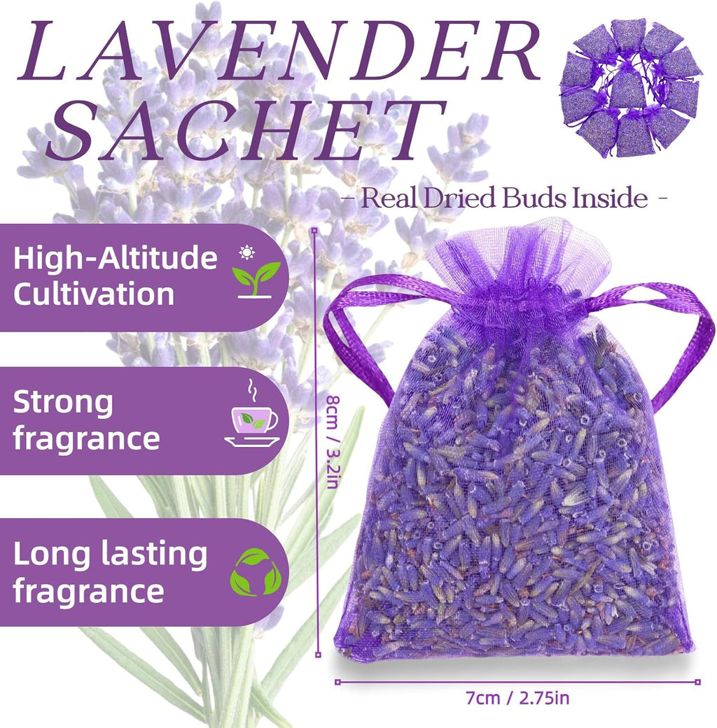 36 Pack Lavender Sachet Bags, Strong French Lavender Aroma for Home