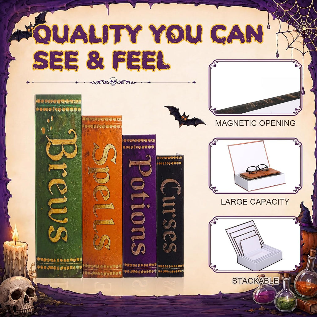 Sabary Set of 4 Decorative Books Box, Multicolor, Halloween