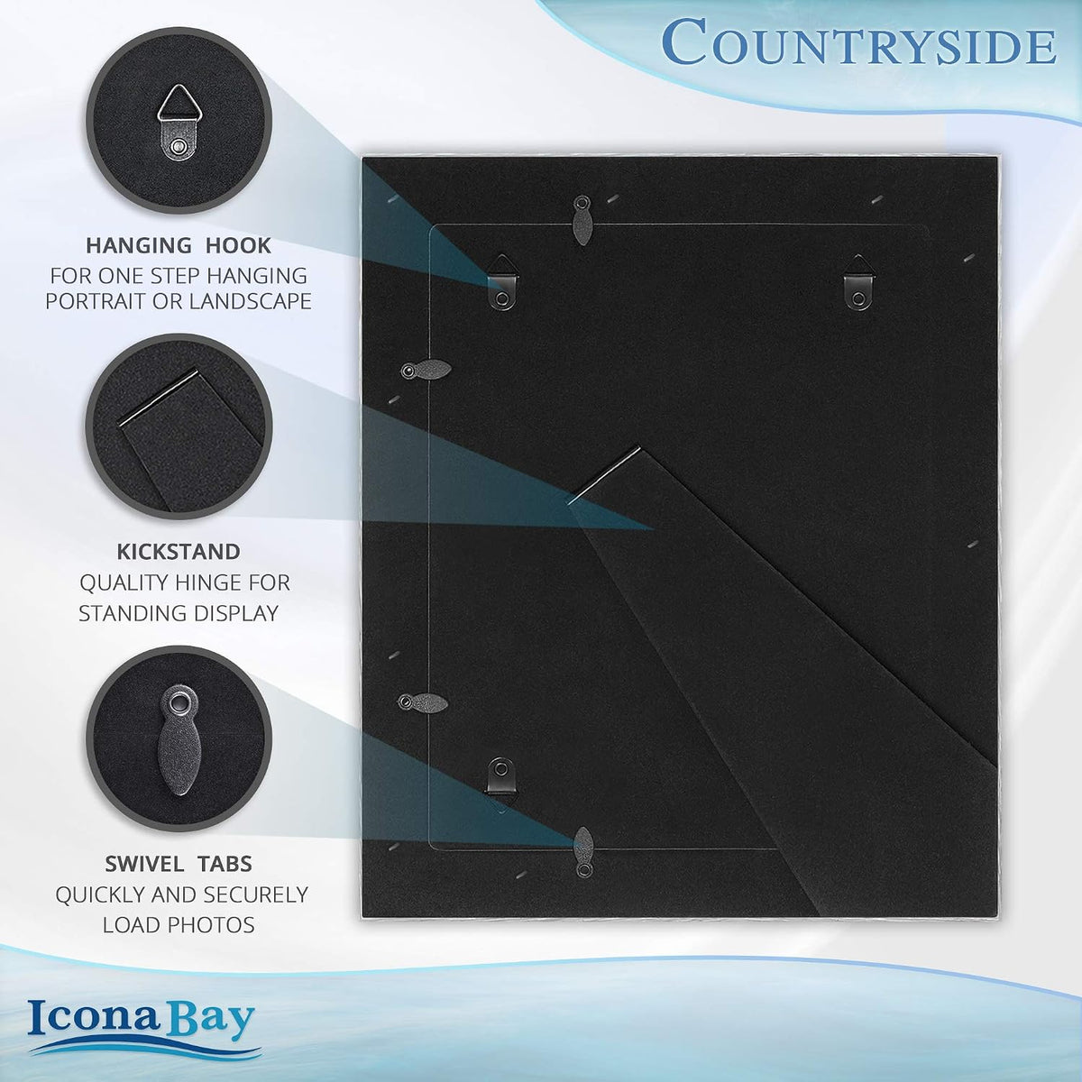 Icona Bay 8x10 Picture Frames (Speckled Gray, 6 Pack), French Country Style Picture Frame Set, Wall Mount or Table Top, Countryside Collection