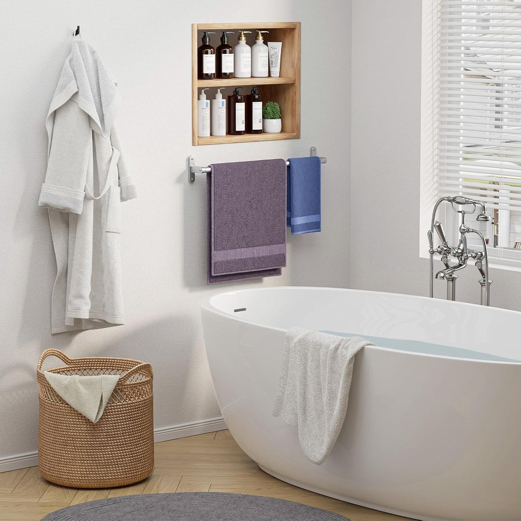 Powools Brushed Nickel 24" Towel Rack, Rustproof Wall Mounted Towel Bar