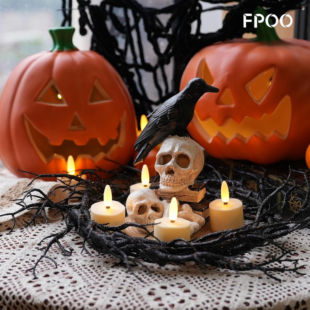 FPOO Rechargeable Tea Lights with Remote Timer, 6 Flameless Votive Candles