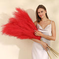Wertuirk Red Pampas Grass Decor, 45-Inch 8Pcs Artificial Large Pampas Grass