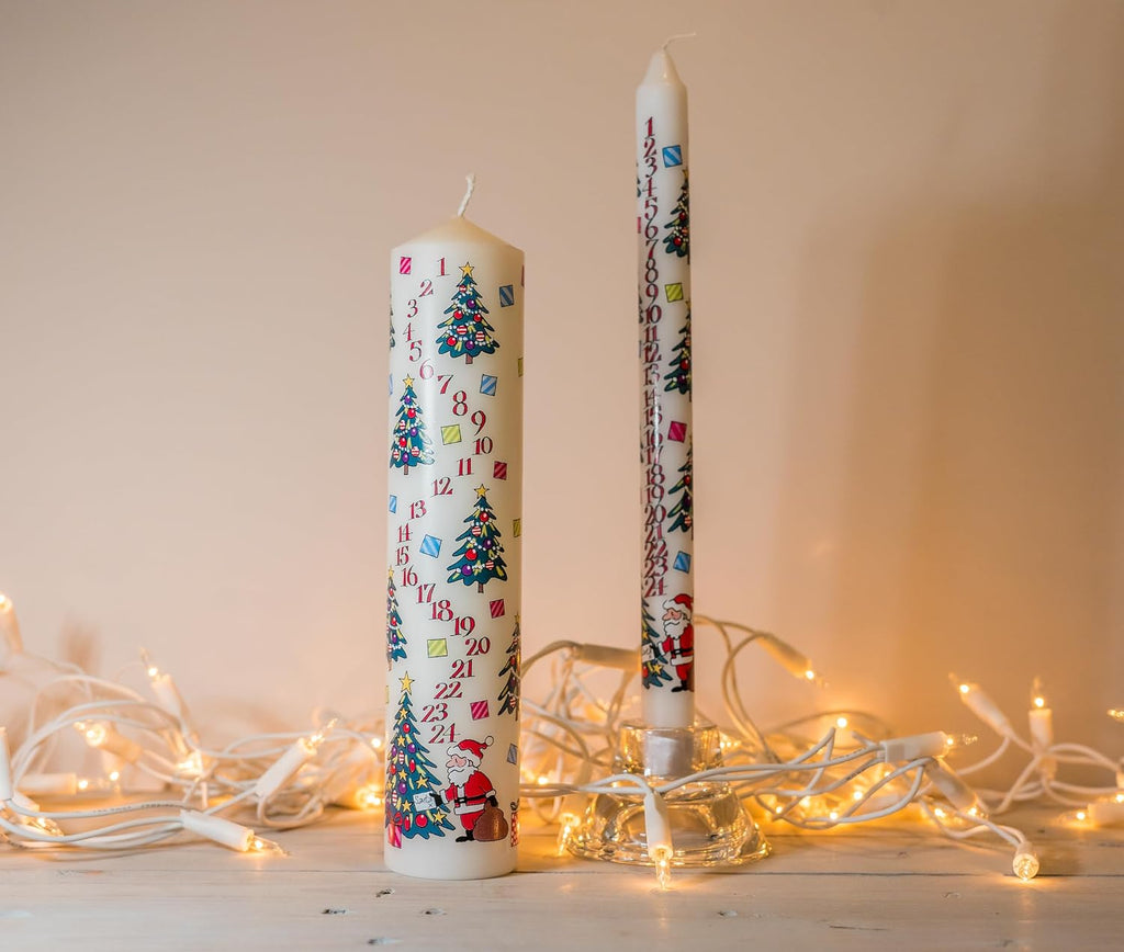 Alison Gardiner Christmas Trees Pillar Candle, 50hr Burn, Unscented