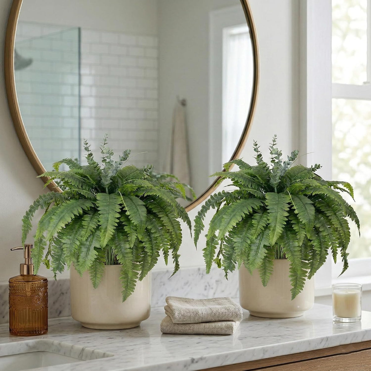Artificial Ferns for Outdoors 2 Fake Faux Ferns for Artificial Plants Large