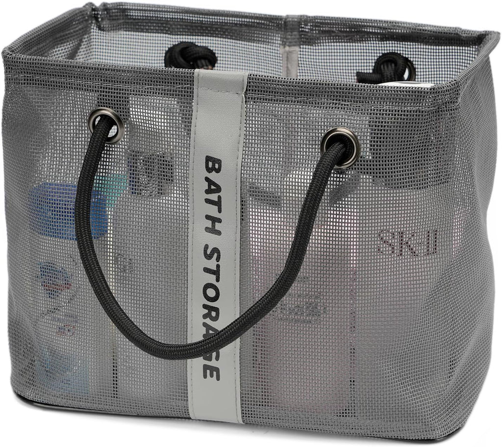 TOPASION Bath Storage Shower Caddy Organizer for Bathroom, College Dorm, Camp, Gym (Small Grey)