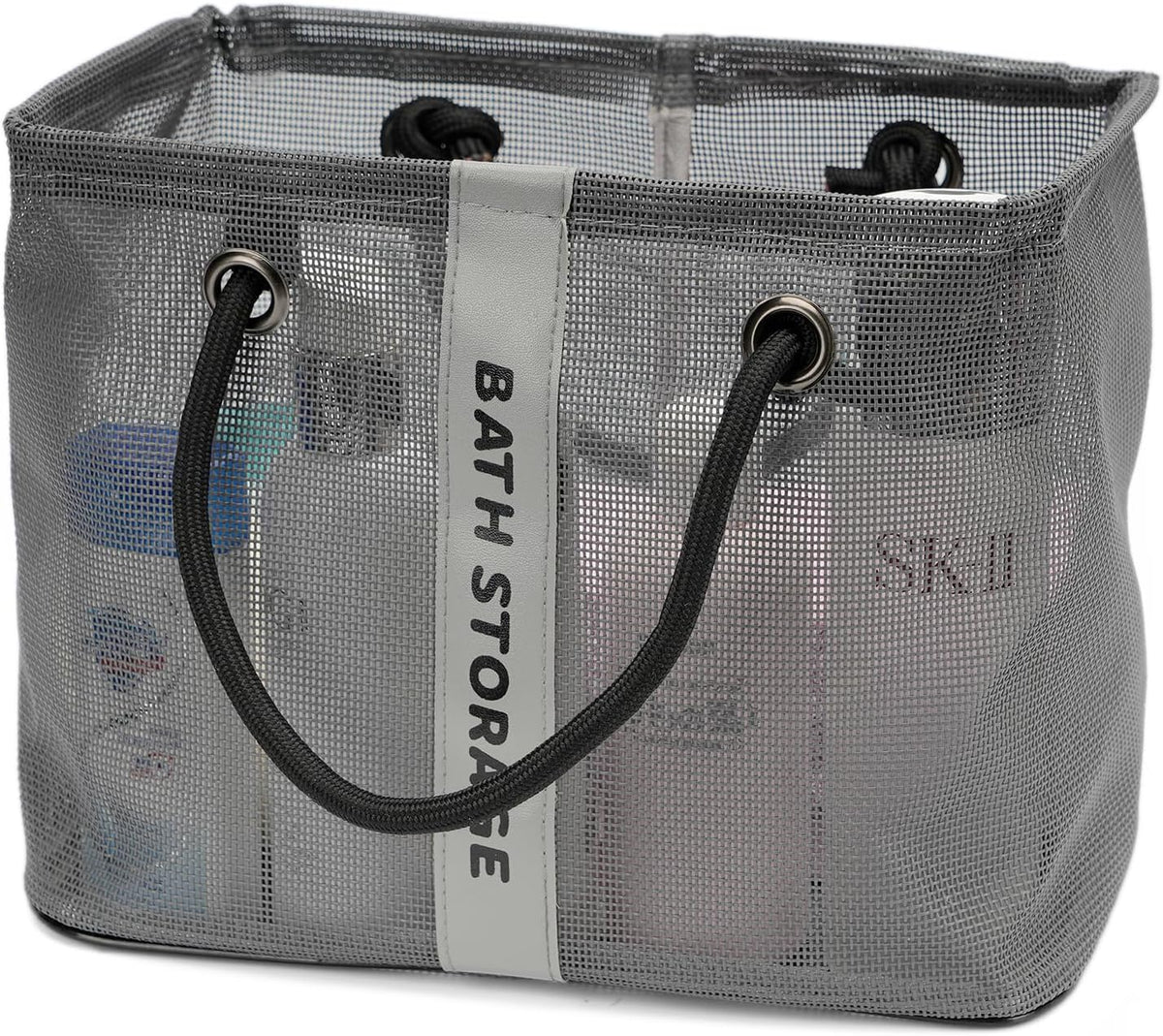 TOPASION Bath Storage Shower Caddy Organizer for Bathroom, College Dorm, Camp, Gym (Small Grey)
