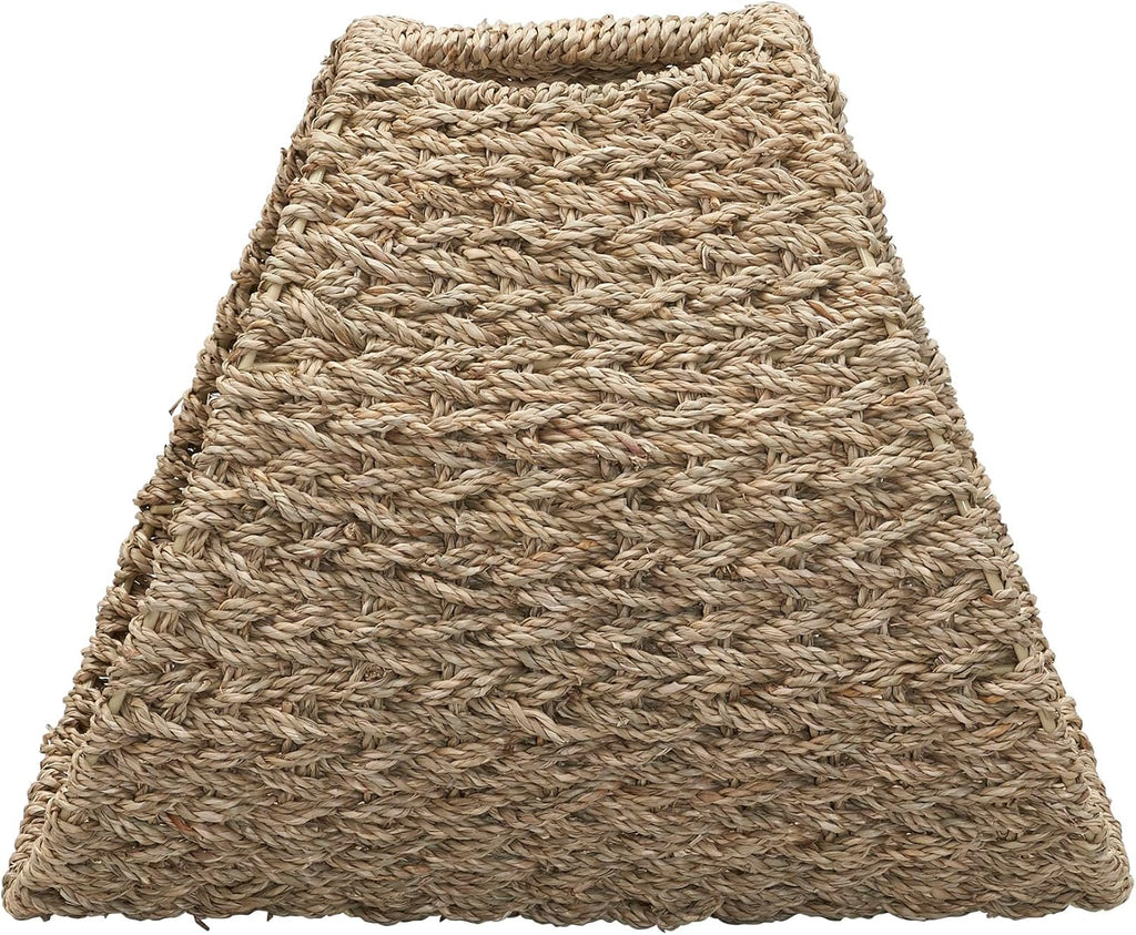 Household Essentials Handwoven Seagrass and Iron Magazine Rack, Natural Finish