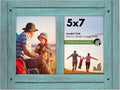 Americanflat 5x7 Double Picture Frame - Rustic Turquoise Blue