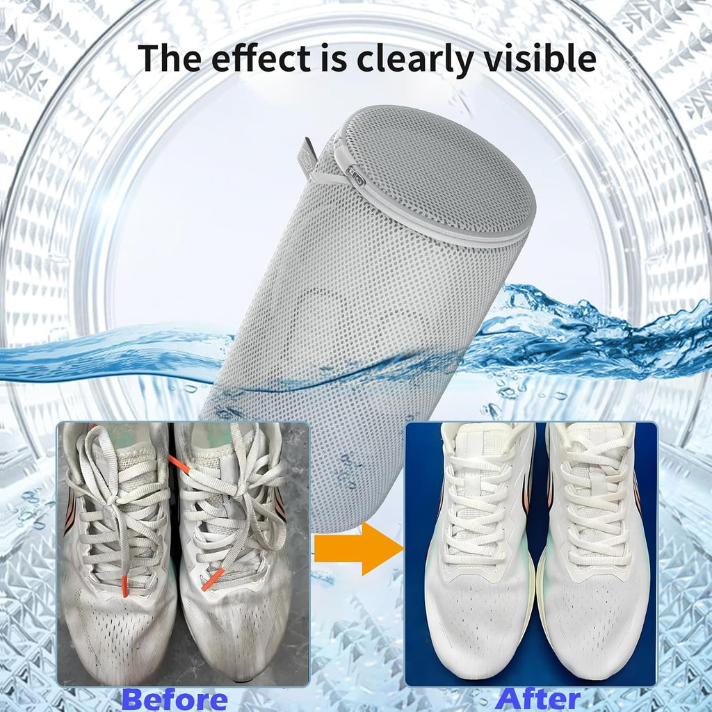 Shoe Washing Machine Bag, Large Laundry Bag for Sneaker, Grey, 8x15", 4Pcs