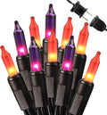 Brizled Orange & Purple Halloween String Lights, 100 ct Incandescent Lights