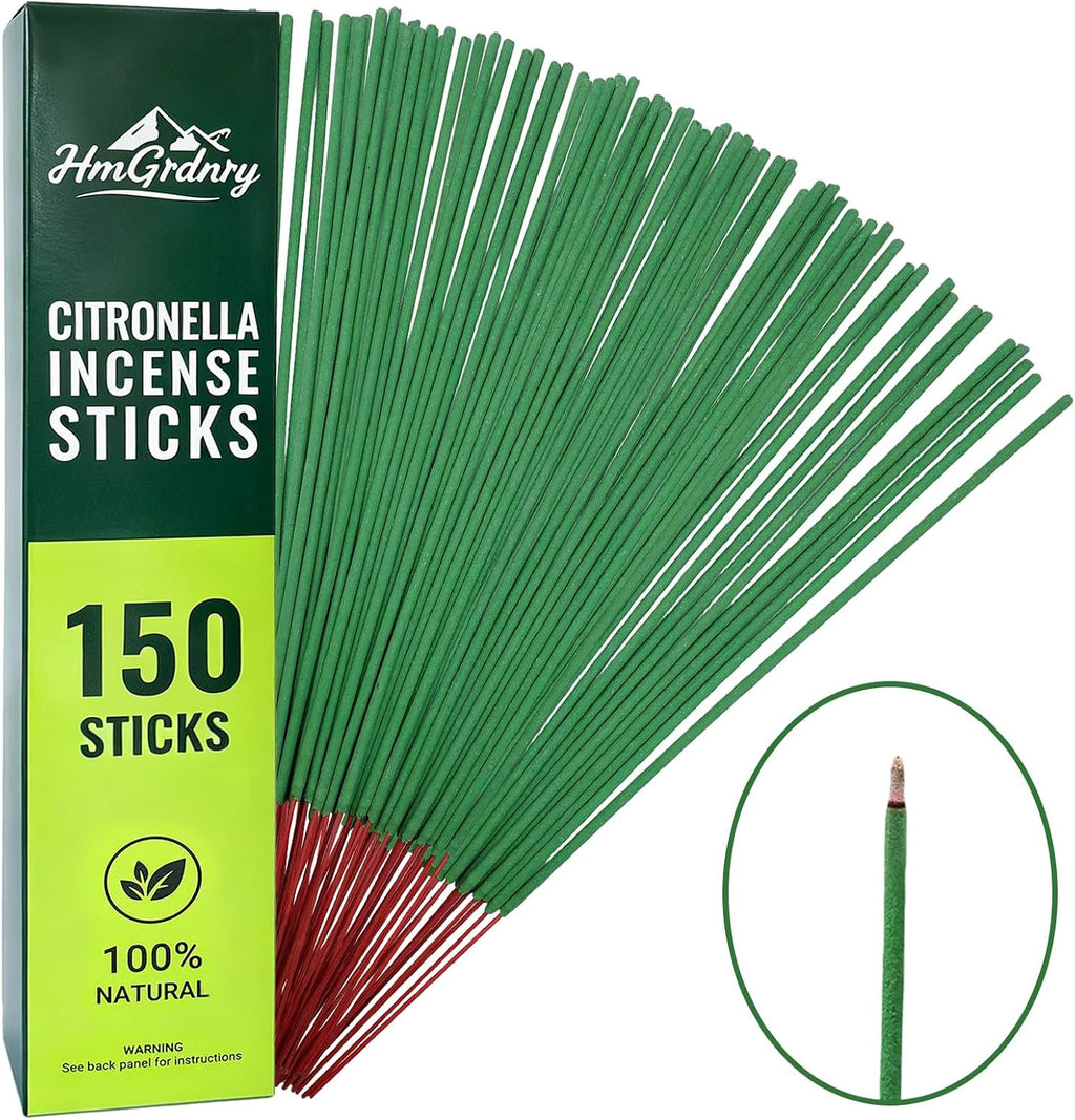 Citronella Incense Sticks (150 Sticks) – Citronella Incense Sticks Outdoor for Home Outside, Pool Side, Patio, Camping, Porches, Courtyards – Long Lasting Outdoor Incense