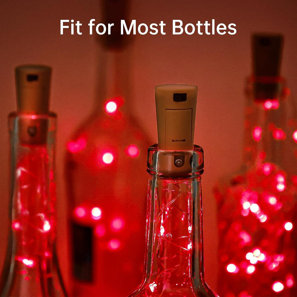 Aluan Wine Bottle Lights with Cork 10 Pack 20 LED Mini Fairy String Lights