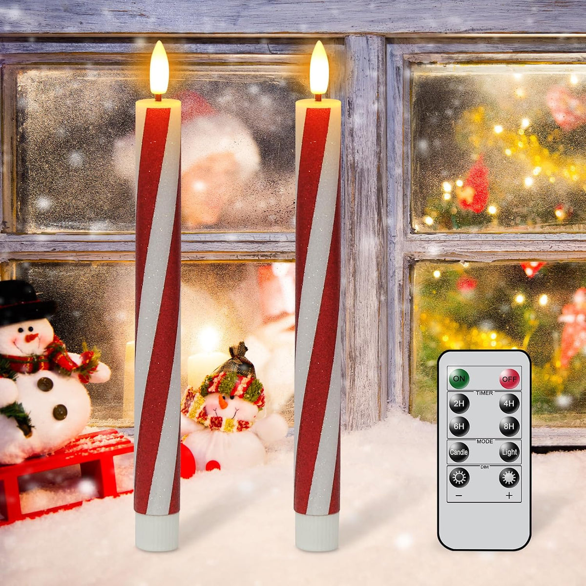 Wondise Flameless Taper Candles with Remote Timer Battery Operated