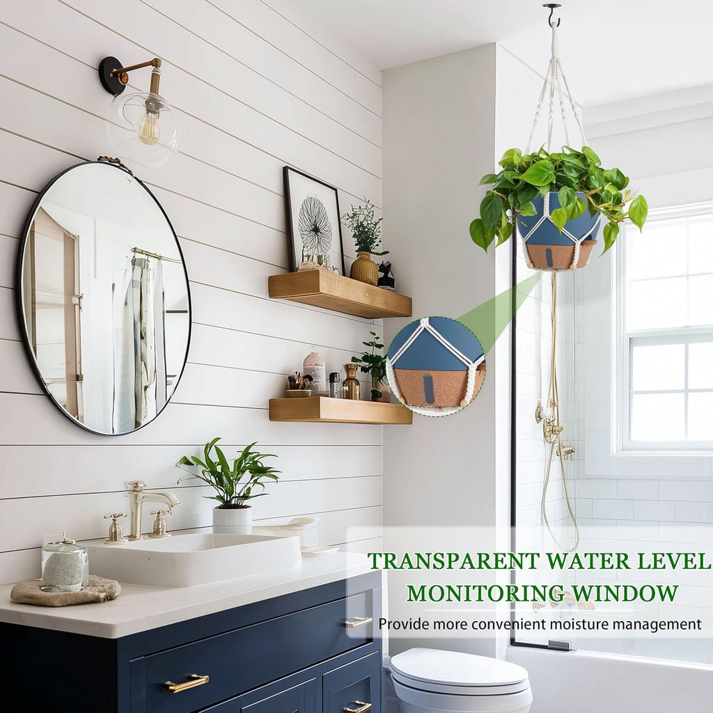 10 Inch Self Watering Hanging Planters for Indoor Plants, 2 Pack